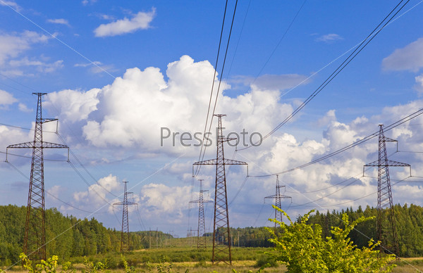 line of electricity transmissions