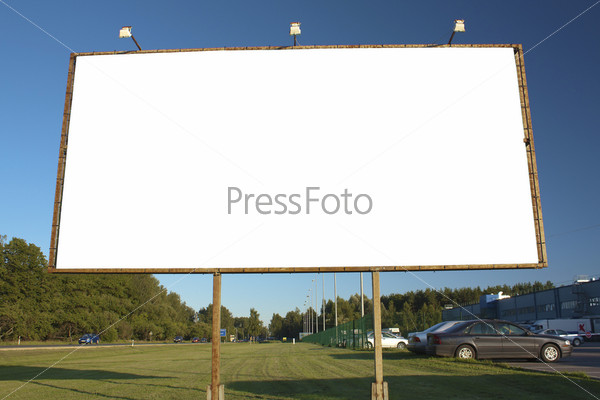 Billboard for advertisement on sky background