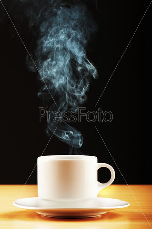 Cup of tea with steam