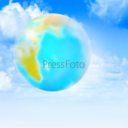abstract planet on background sky