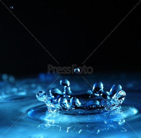 water splash in blue color