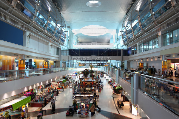 Big modern shopping center in Dubai Airport