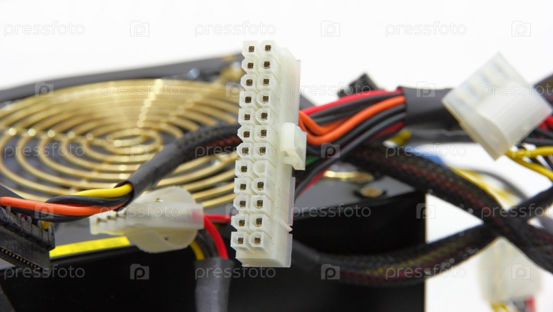 Компьютерный кабель и блок питания - Stock Image - Everypixel