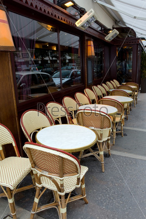 Paris. Tables in street café