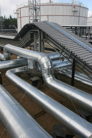Pipes on the oil mill
