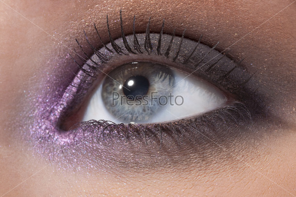 Details of beauty. Beautiful female eye in a fashionable make-up