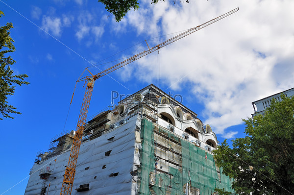 Construction of buildings of architectural, stock photo
