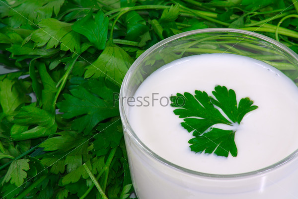 the kefir and fresh greens for healthy ration