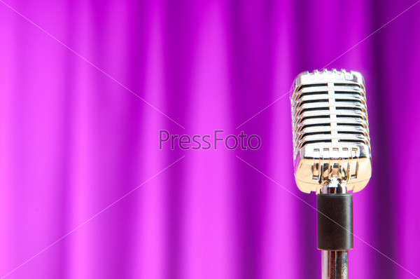 Audio microphone against the background, stock photo