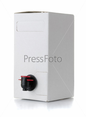 Cardboard blank wine box isolated on white