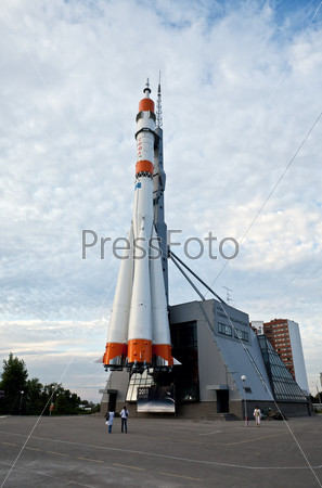 The Monument of Russian space transport rocket. Samara. Russia, stock photo