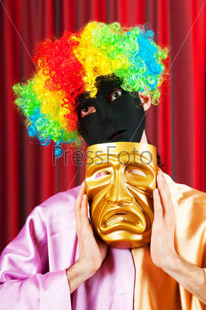 Theater concept with masked actor