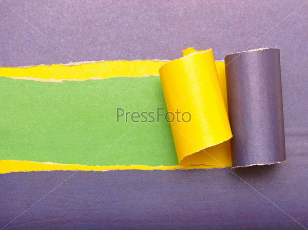 torn paper with space for text with yellow and green background