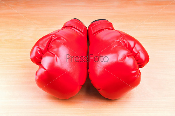 Boxing gloves on the table
