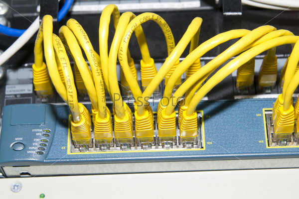 yellow network cables