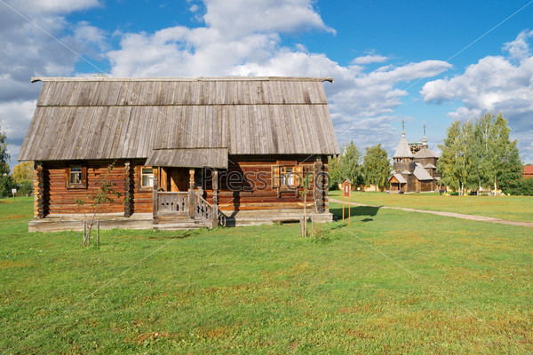 The traditional russian house in the Museum of Wooden Masterpieces in the ancient town of Suzdal