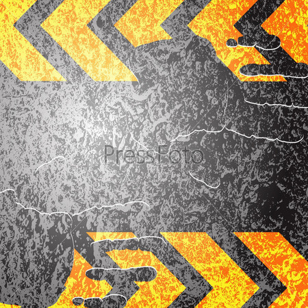 Fingerprints on the asphalt. yellow lines.