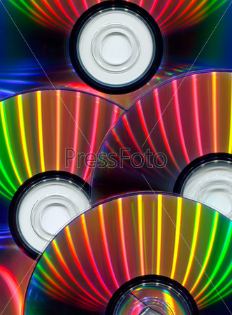 Close-up of CDs