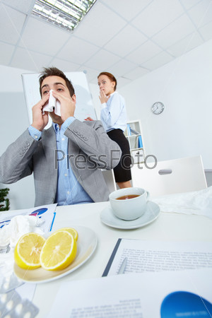 Sneezing in office