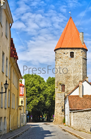 Medieval fortress in Old Town of Tallinn, Estonia