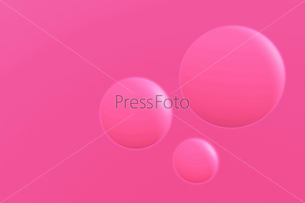 Три абстрактных шара на розовом фоне