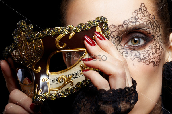 Gorgeous woman in mask