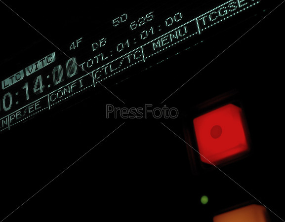 Macro shot-display of the broadcast video recorder