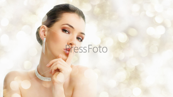 portrait of beautiful woman with jewelry