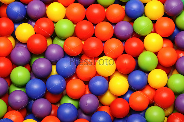 Background, colorful plastic balls on children\'s playground