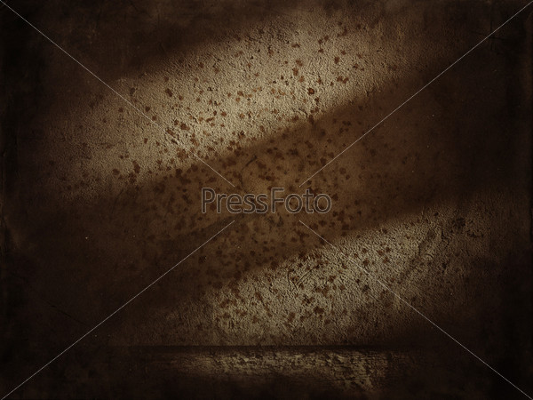 old grunge room with concrete wall, vintage background