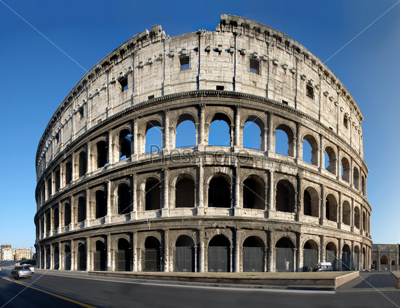 The Colosseum, the world famous landmark in Rome, Italy