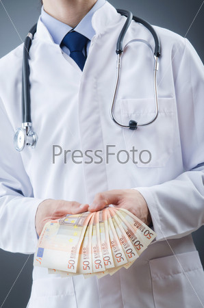 Doctor with euro money