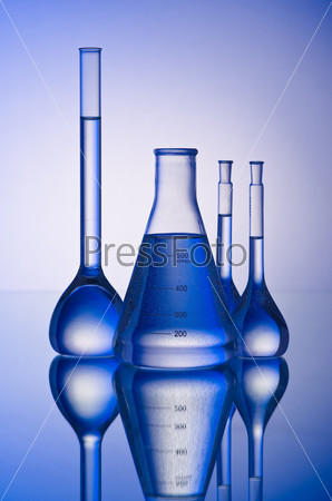 Chemical tubing at gradient background, stock photo