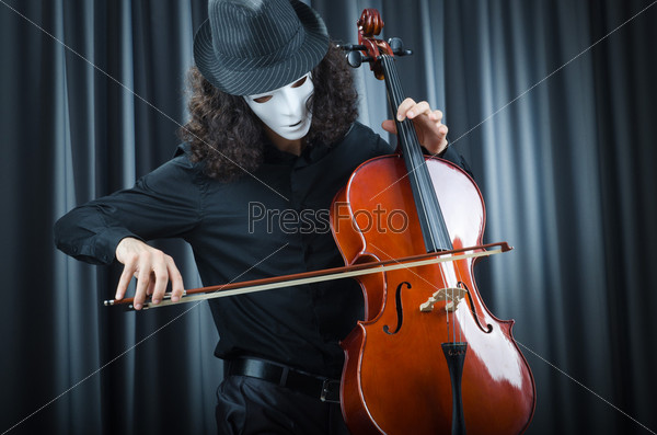 Man playing the cello, stock photo