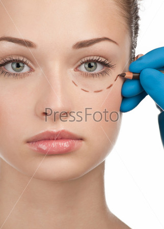 Face before plastic surgery operation