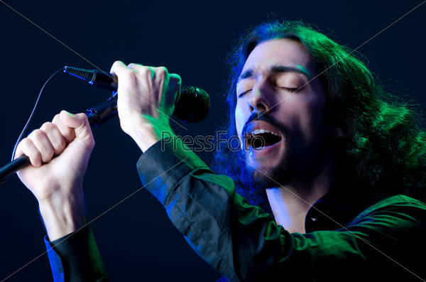 Man singing at the concert