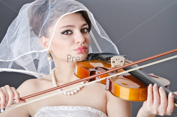 Bride playing violin
