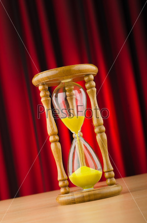 Hour glass in time concept