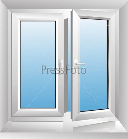 white plastic window with a sloping