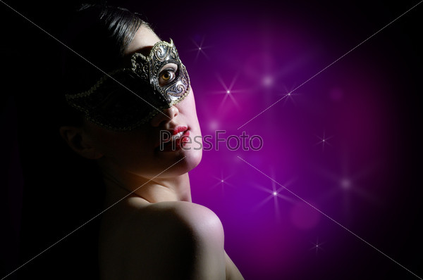 cute girl in masquerade mask