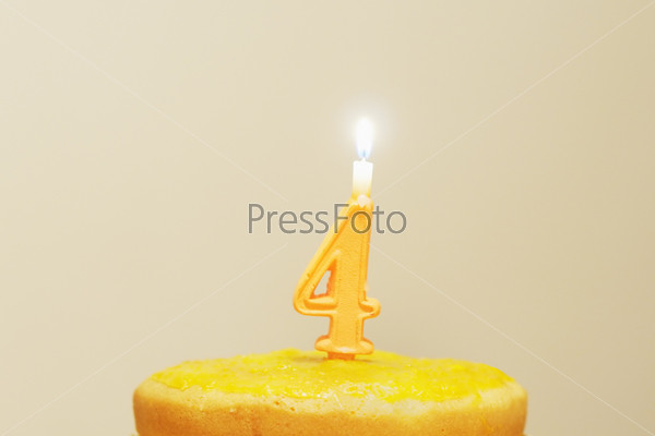 Lighted birthday candle