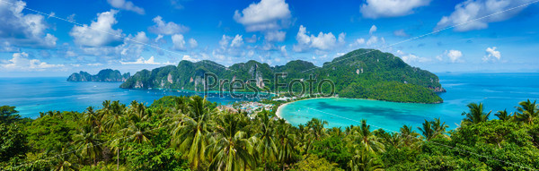 Panorama of tropical island