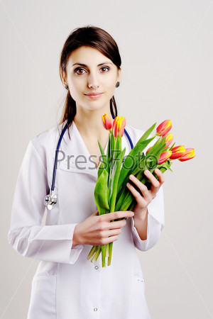 Woman with tulip