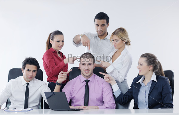 business people  team  at a meeting in a light and modern office environment.