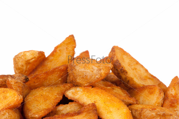 fried Potato wedges. Fast food