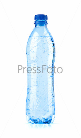 bottle of water isolated over a white background