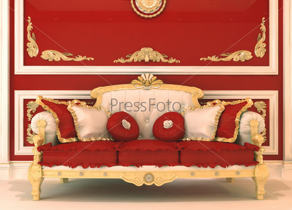 Luxury sofa in royal interior