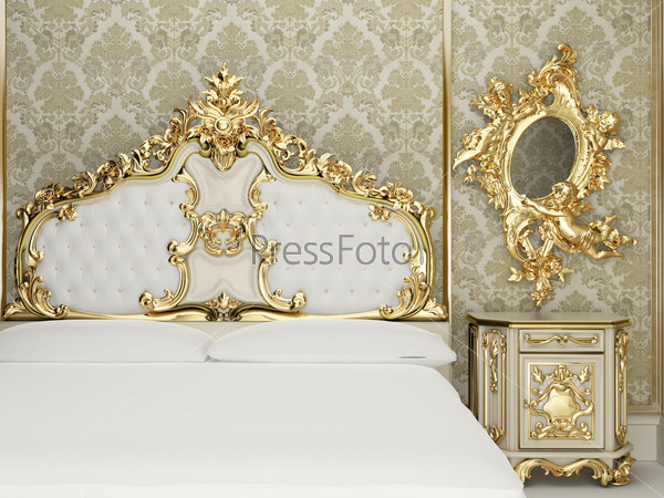 Baroque bedroom suite in royal interior