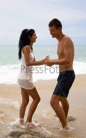 Man and woman enjoying life on the beach. Thailand. Phuket