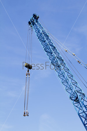 Boom truck crane over sky fon